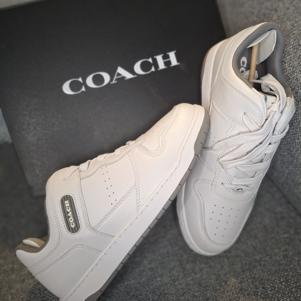Coach Men's Gray and White Sneakers